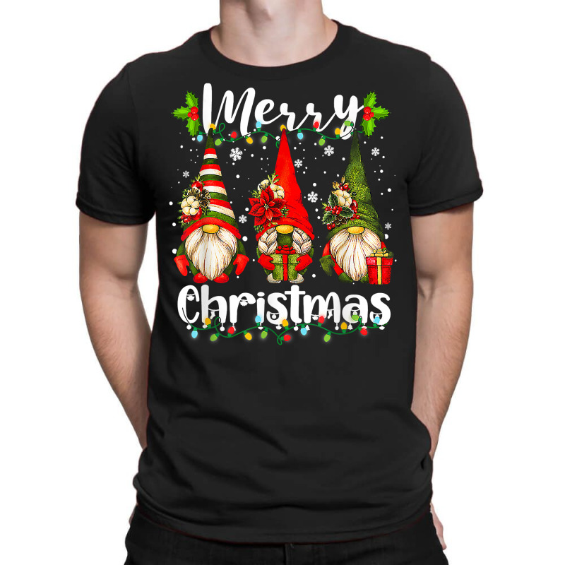 Merry Christmas Lights Gnome Pajamas Funny Family Christmas T Shirt T-shirt | Artistshot