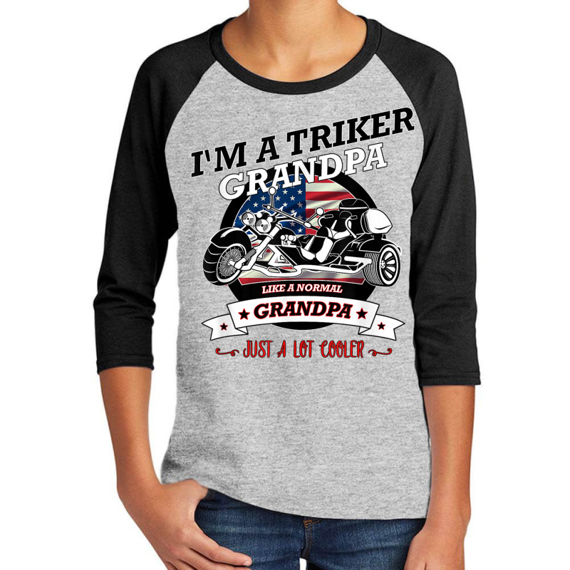 Cool Usa Triker Grandpa, Trike Gift Design Youth 3/4 Sleeve by AmberAThompson | Artistshot