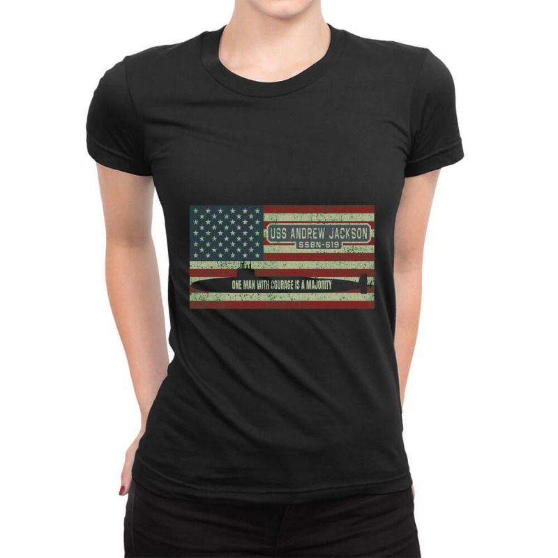 Uss Andrew Jackson Ssbn 619 Nuclear Ballistic Missile Submarine Ladies Fitted T-Shirt by kudaponijengkulit | Artistshot