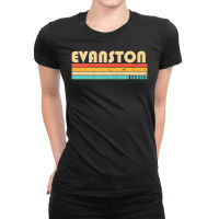 Evanston Il Illinois City Home Roots Retro 70s 80s Ladies Fitted T-shirt | Artistshot