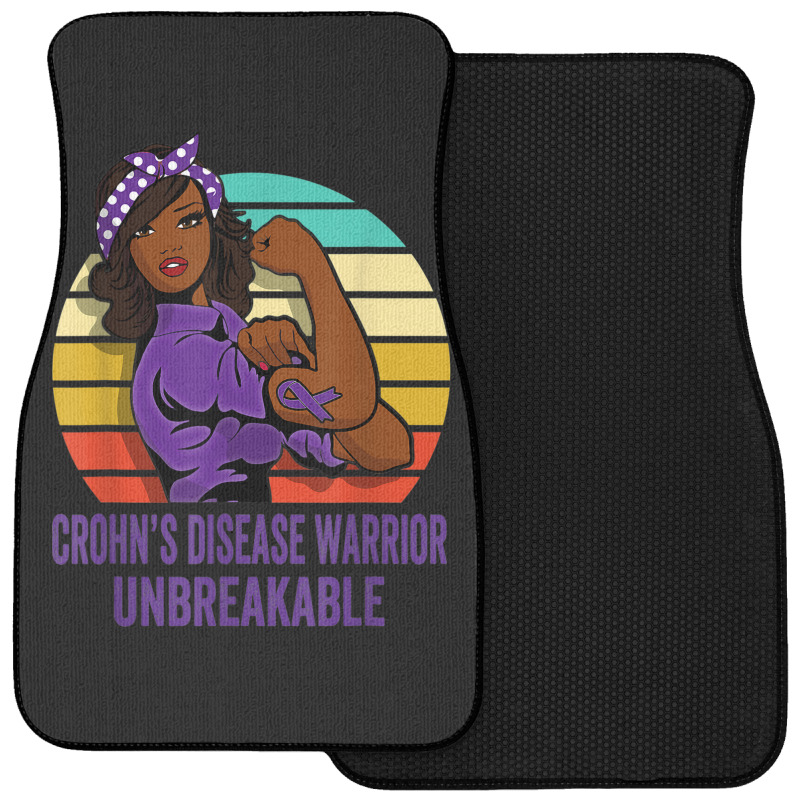 Crohn's Disease Warrior Shirt Unbreakable Front Car Mat | Artistshot