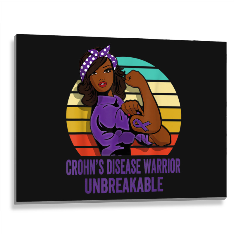 Crohn's Disease Warrior Shirt Unbreakable Metal Print Horizontal | Artistshot