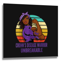 Crohn's Disease Warrior Shirt Unbreakable Metal Print Square | Artistshot