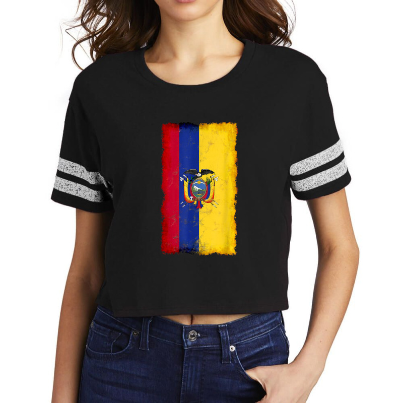 Distressed Ecuador Flag, National Pride Grunge Style Scorecard Crop Tee by SamuelTABraun | Artistshot