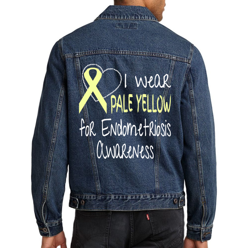 I Wear Pale Yellow For Endometriosis Awareness Men Denim Jacket by lykhongduong9enev3 | Artistshot