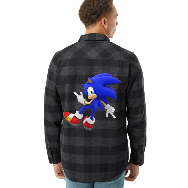 Classic Blue Super Hedgehog Flannel Shirt by ElaineABernard | Artistshot