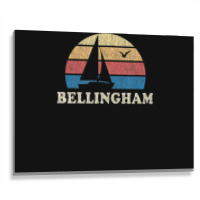 Bellingham Wa Vintage Sailboat 70s Throwback Sunset Metal Print Horizontal | Artistshot