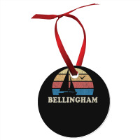 Bellingham Wa Vintage Sailboat 70s Throwback Sunset Ornament | Artistshot