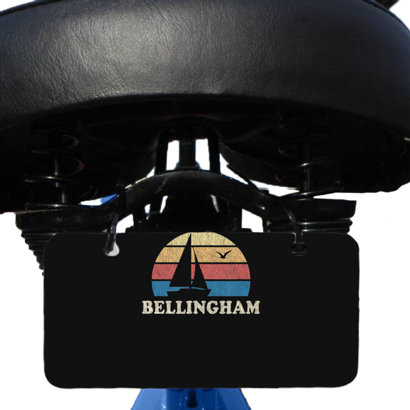 Bellingham Wa Vintage Sailboat 70s Throwback Sunset Bicycle License Plate | Artistshot