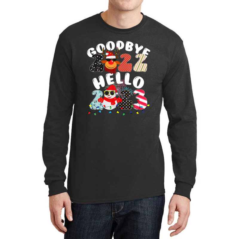 Goodbye 2022 Hello 2023 Cute Christmas Tee Long Sleeve Shirts | Artistshot