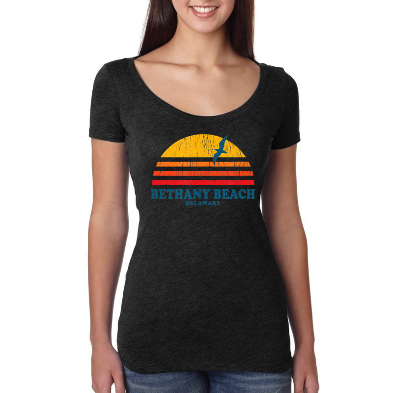 Bethany Beach Delaware De Vintage 70s Women's Triblend Scoop T-shirt | Artistshot