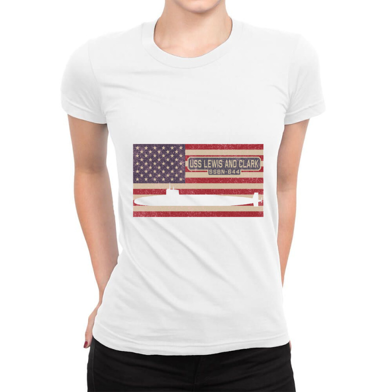 Uss Lewis And Clark Ssbn 644 Benjamin Franklin Class Ballistic Missile Ladies Fitted T-Shirt by kudaponijengkulit | Artistshot