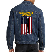 Uss Aspro Ssn 648 Submarine Veterans Day Father's Day Raglan Baseball Men Denim Jacket | Artistshot