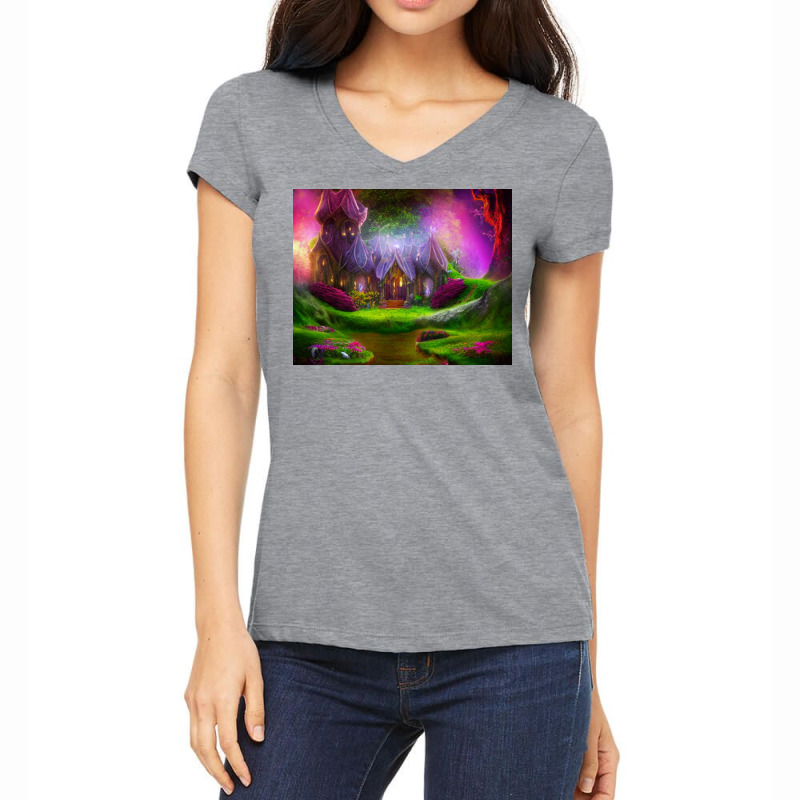 Fantasy Fairyland Women's V-Neck T-Shirt by ShotHiroToTheMoon | Artistshot