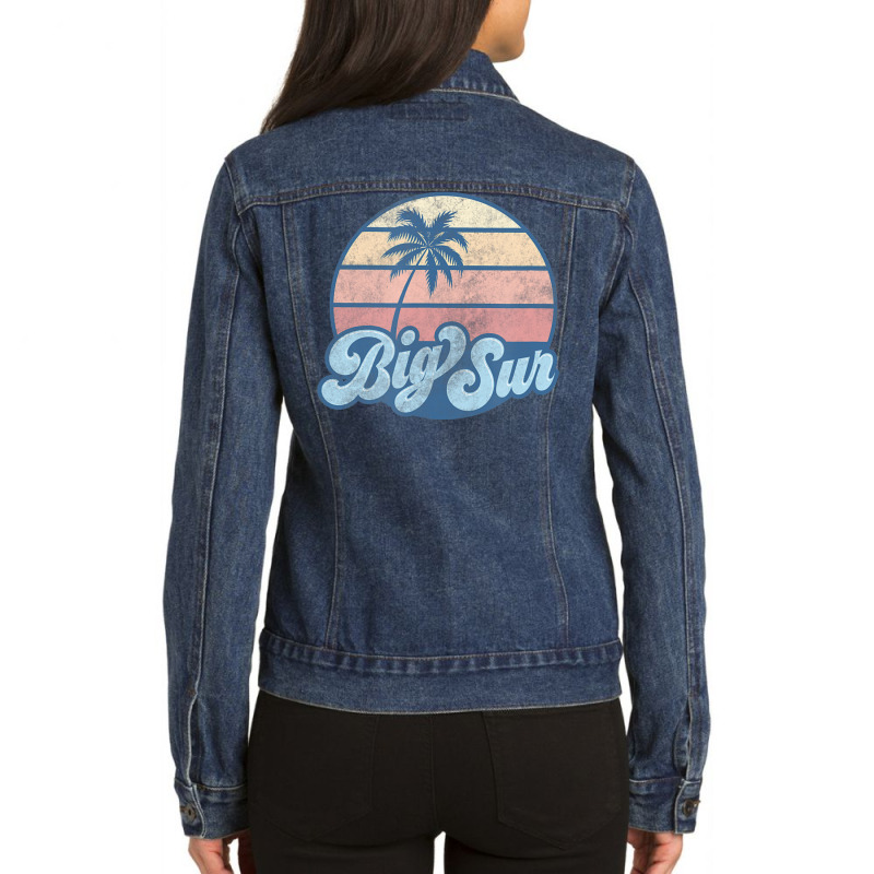 Big Sur California Ca Vintage 70s Retro Surfer Ladies Denim Jacket by michaelyounger19 | Artistshot