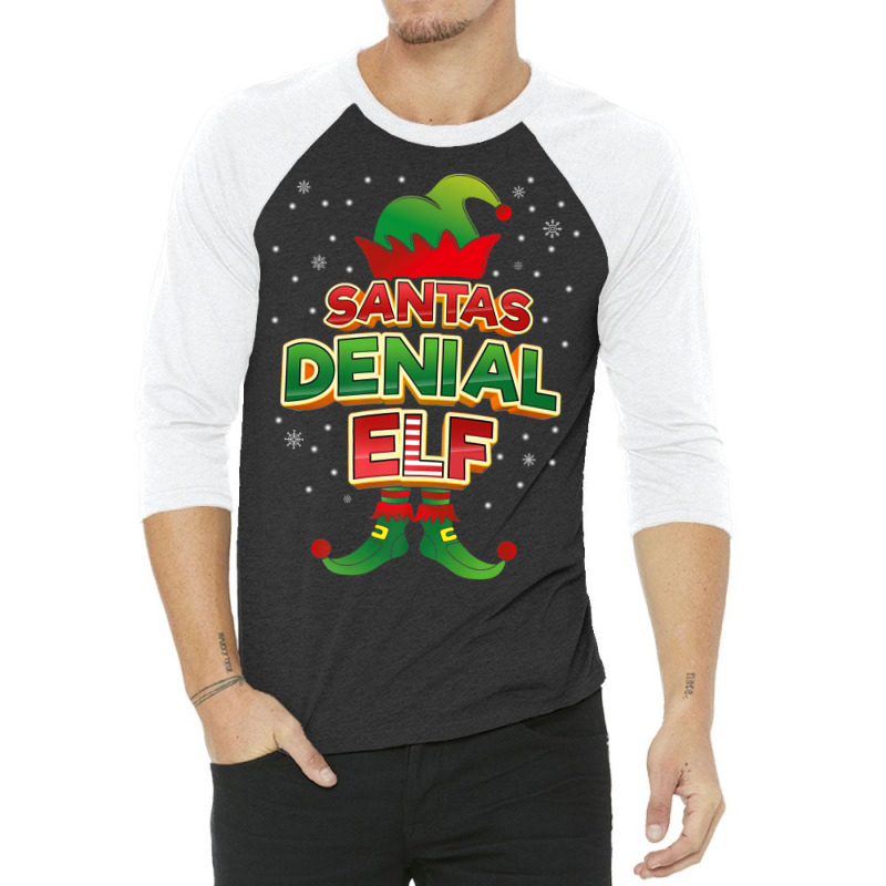 Denial Elf Christmas 3/4 Sleeve Shirt by kakashop | Artistshot