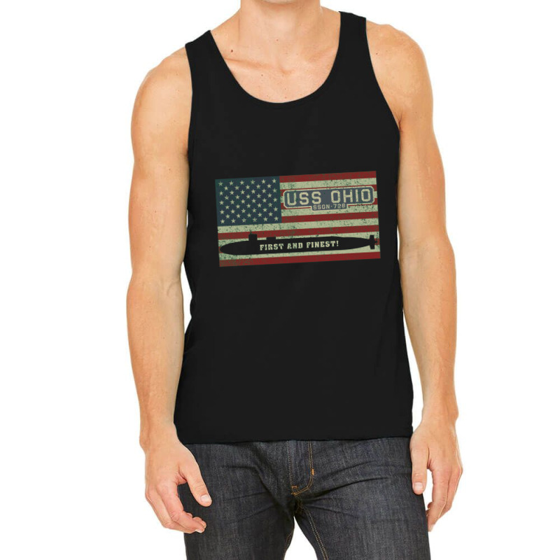 Uss Ohio Ssgn 726 Ballistic Missile Submarine American Flag Gift Tank Top | Artistshot