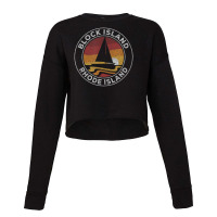 Block Island Rhode Island Vintage Sailboat 70s Retro Sunset Cropped Sweater | Artistshot