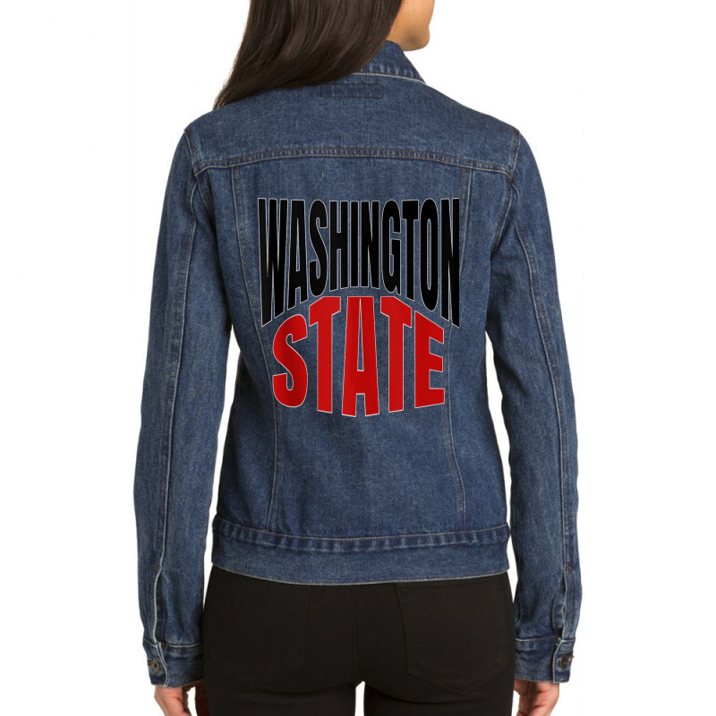 Washington State Tank Top Ladies Denim Jacket by MARKANTHONYWALKER | Artistshot