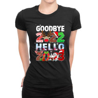 Goodbye 2022 Hello 2023 Cute Christmas Ladies Fitted T-shirt | Artistshot