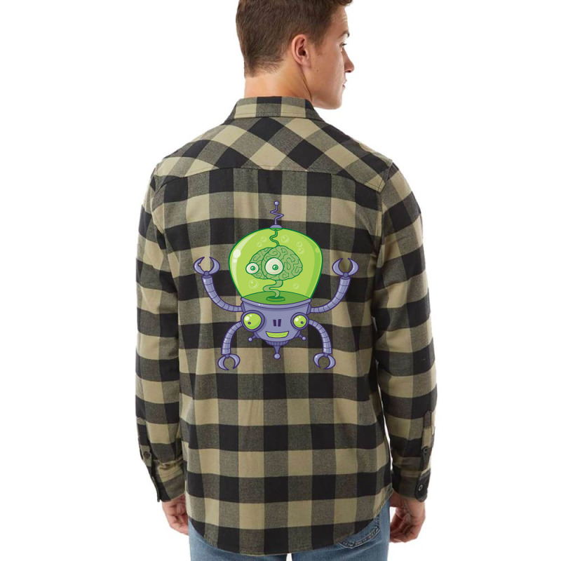 Brainbot Robot With Brain Flannel Shirt by fizzgig | Artistshot