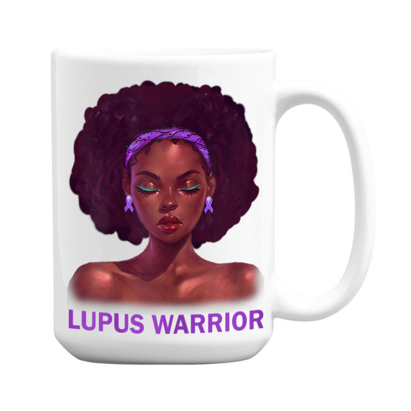 Womens Afro African American Black Woman Lupus Warrior 15 Oz Coffee Mug | Artistshot