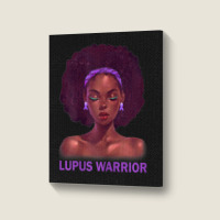 Womens Afro African American Black Woman Lupus Warrior Portrait Canvas Print | Artistshot