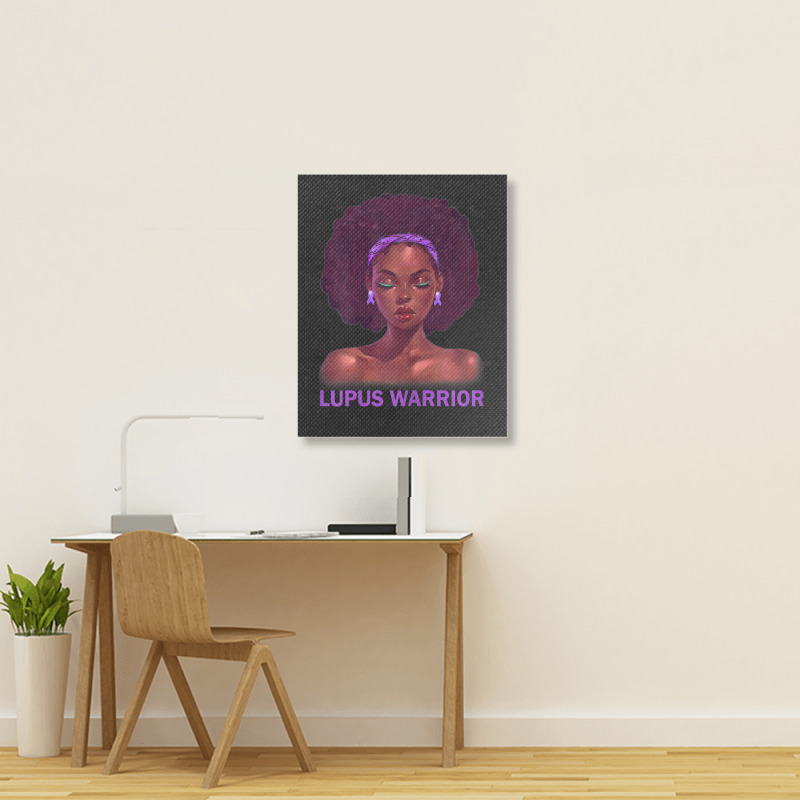 Womens Afro African American Black Woman Lupus Warrior Portrait Canvas Print | Artistshot