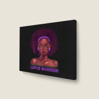 Womens Afro African American Black Woman Lupus Warrior Landscape Canvas Print | Artistshot