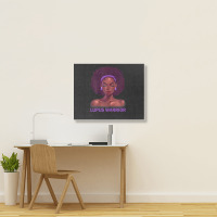 Womens Afro African American Black Woman Lupus Warrior Landscape Canvas Print | Artistshot