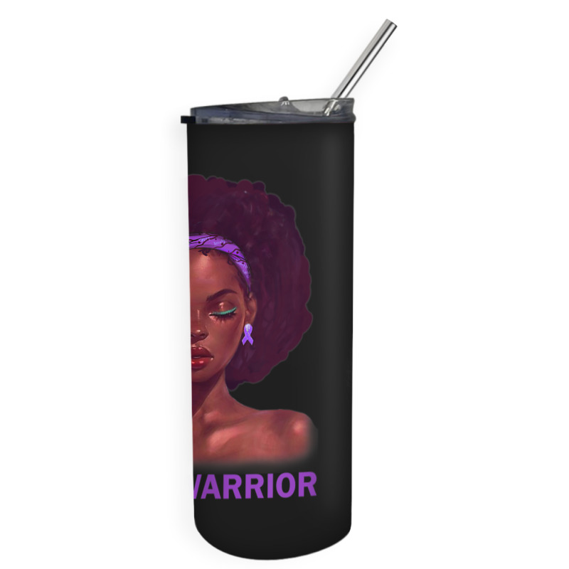 Womens Afro African American Black Woman Lupus Warrior Skinny Tumbler | Artistshot