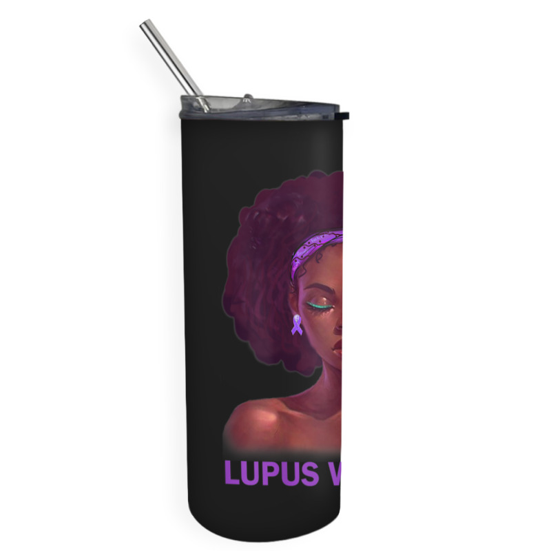 Womens Afro African American Black Woman Lupus Warrior Skinny Tumbler | Artistshot