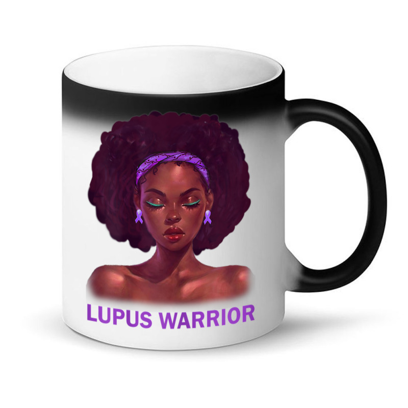 Womens Afro African American Black Woman Lupus Warrior Magic Mug | Artistshot