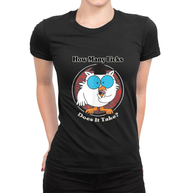 Funny Owl How Many Licks Does It Take Retro Vintage Tank Top Ladies Fitted T-Shirt by SamuelTABraun | Artistshot