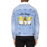 Bee Happy Bee Gnome Spring Unisex Sherpa-lined Denim Jacket | Artistshot