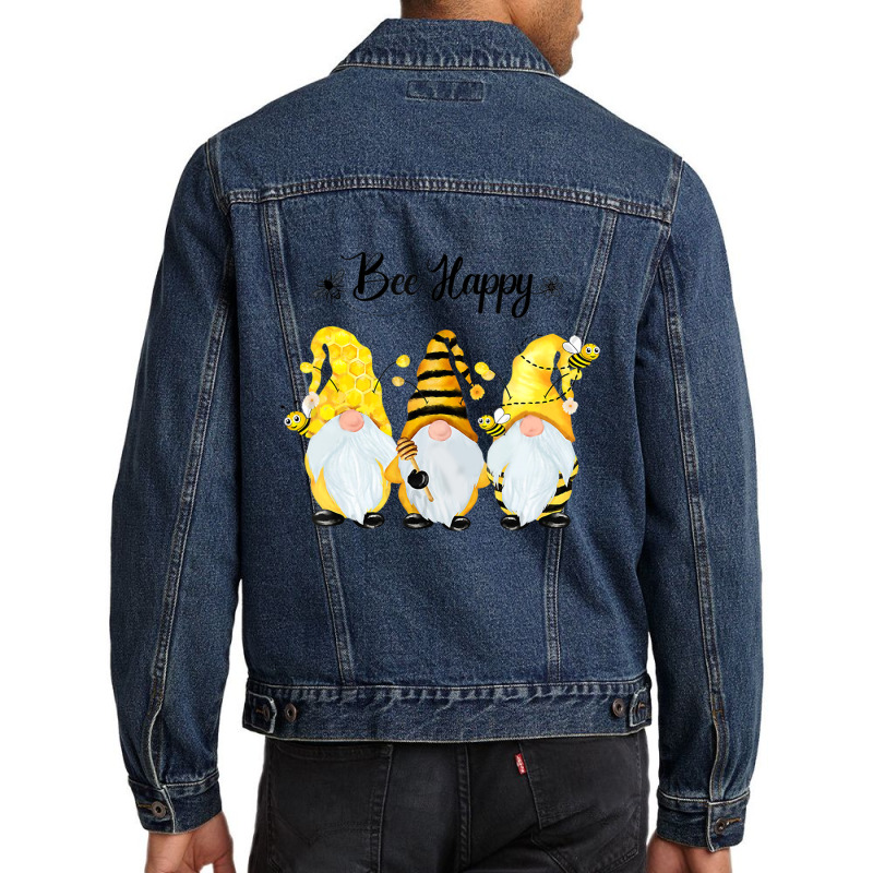 Bee Happy Bee Gnome Spring Men Denim Jacket | Artistshot