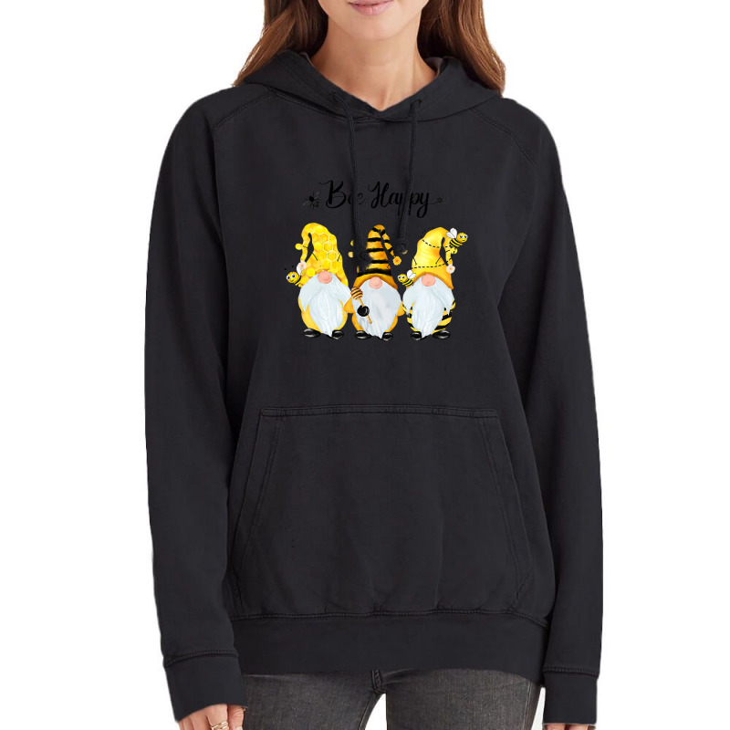 Bee Happy Bee Gnome Spring Vintage Hoodie | Artistshot