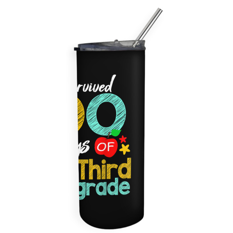 Colors Survived 100th Day Of 3rd Grade 100 Days Of School T Shirt Skinny Tumbler | Artistshot