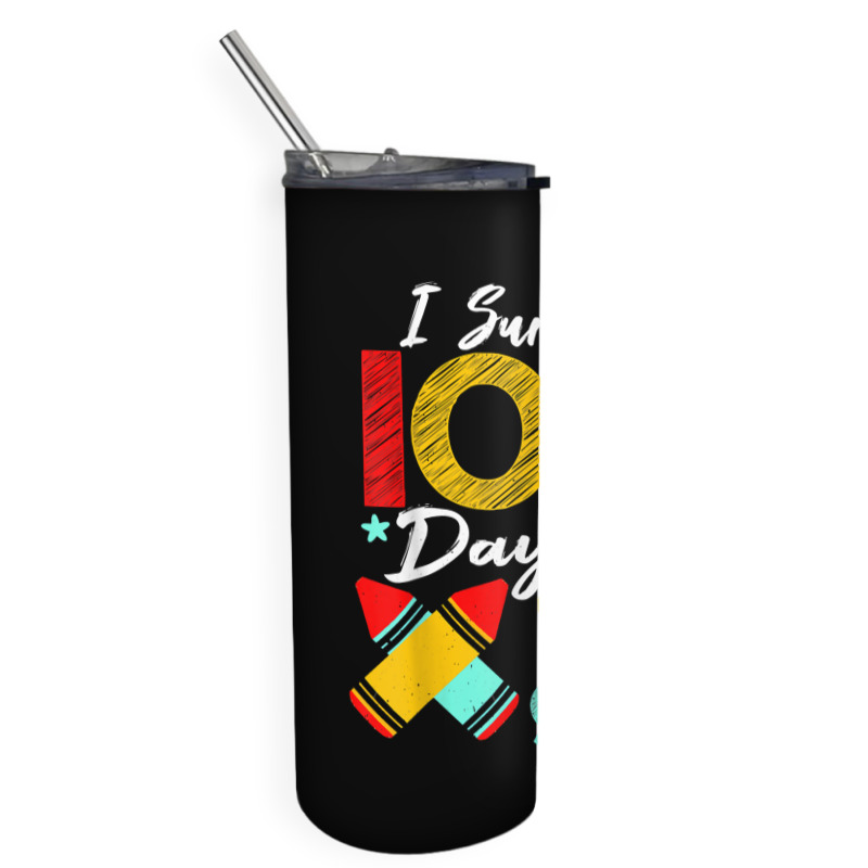 Colors Survived 100th Day Of 3rd Grade 100 Days Of School T Shirt Skinny Tumbler | Artistshot