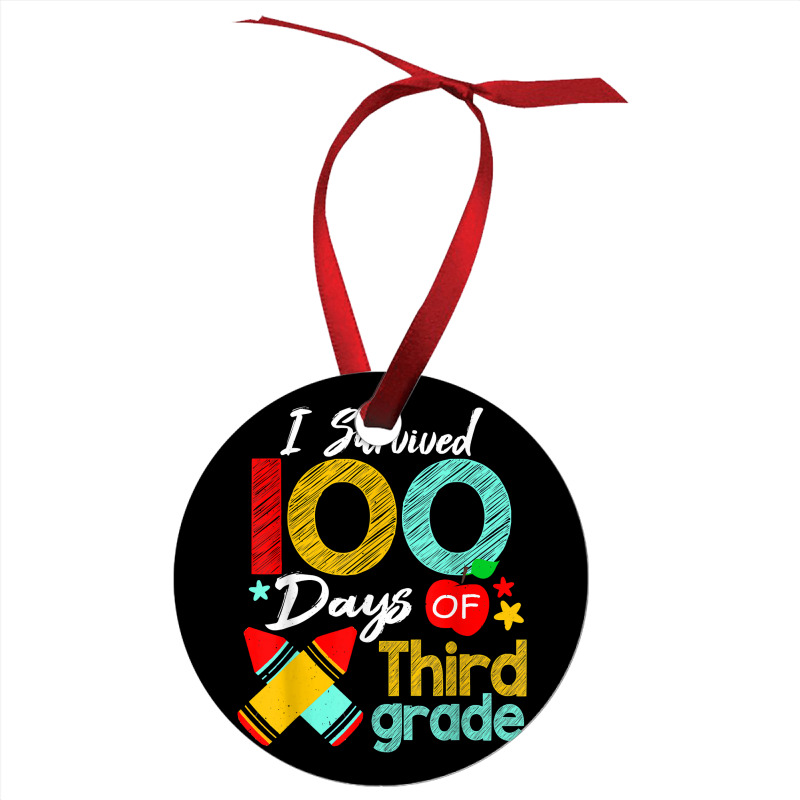 Colors Survived 100th Day Of 3rd Grade 100 Days Of School T Shirt Ornament | Artistshot