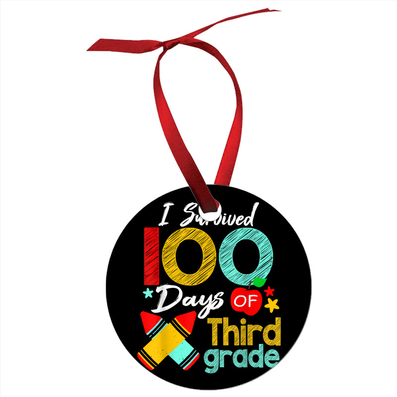 Colors Survived 100th Day Of 3rd Grade 100 Days Of School T Shirt Ornament | Artistshot