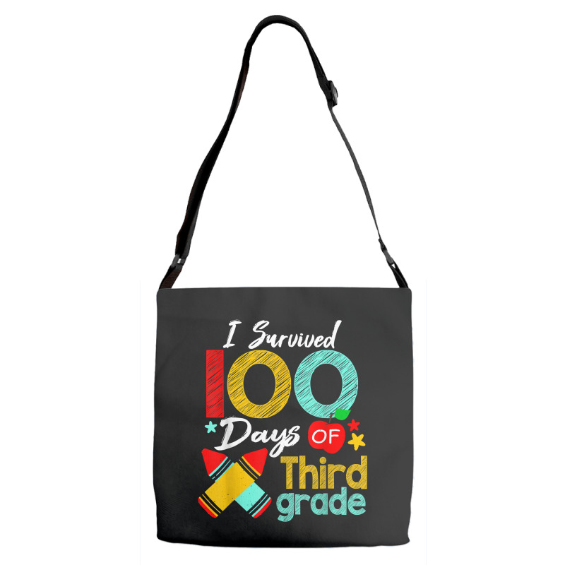 Colors Survived 100th Day Of 3rd Grade 100 Days Of School T Shirt Adjustable Strap Totes | Artistshot