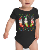 Cute Xmas Cat Pajama Siberian Christmas Socks T Shirt Baby Bodysuit | Artistshot