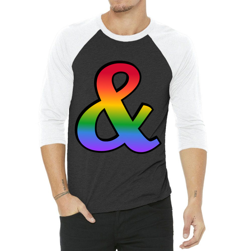 You And I Romantic Rainbow Ampersand Symbol For Queer Gay Lesbian Vale 3/4 Sleeve Shirt by laurynvanhoose | Artistshot