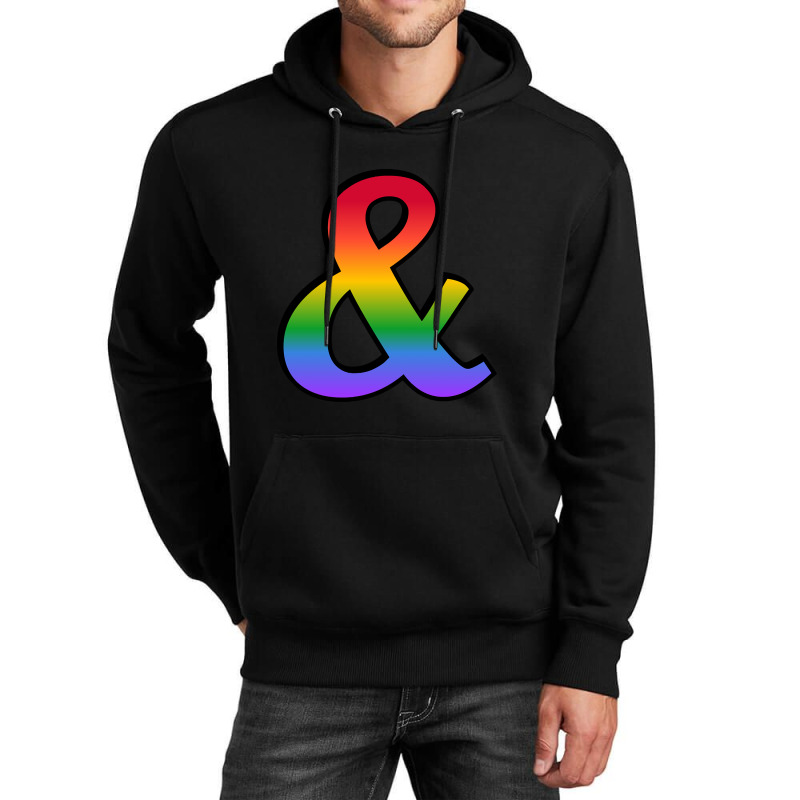 You And I Romantic Rainbow Ampersand Symbol For Queer Gay Lesbian Vale Unisex Hoodie by laurynvanhoose | Artistshot