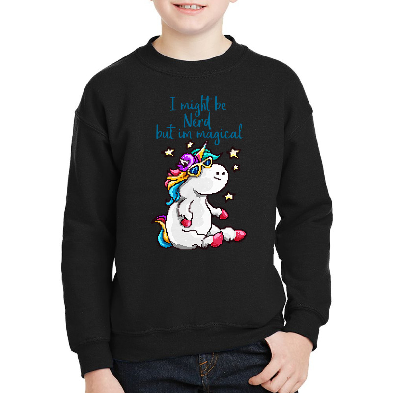 Nerd And Magical Unicorn Youth Sweatshirt by rastyrocl | Artistshot