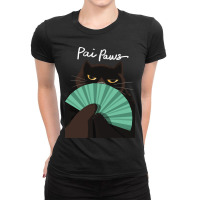 Pai Paws Black Cat Ladies Fitted T-shirt | Artistshot