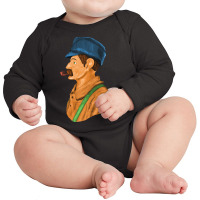 Man With Tobacco Pipe Long Sleeve Baby Bodysuit | Artistshot