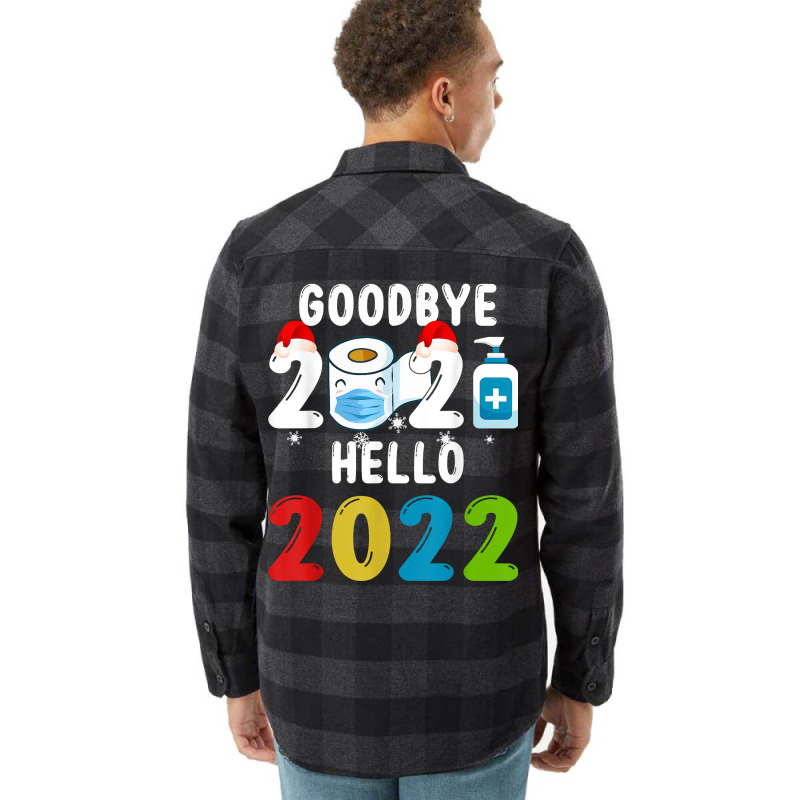 Goodbye 2021 Hello 2022 Santa Hat Mask Syringe New Year Eve T Shirt Flannel Shirt | Artistshot