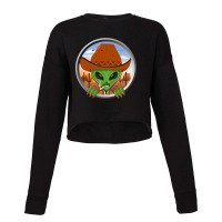 Alien Cowboy Getting Shot Cropped Sweater | Artistshot